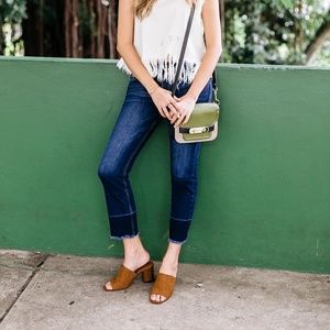 ZARA  Brown Suede Block Heel Mules